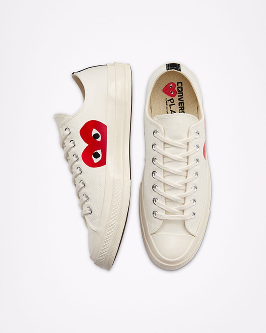 Tenisi Barbati Converse x Comme des Garçons PLAY Chuck 70 Albi Rosii | RO TEKPW475